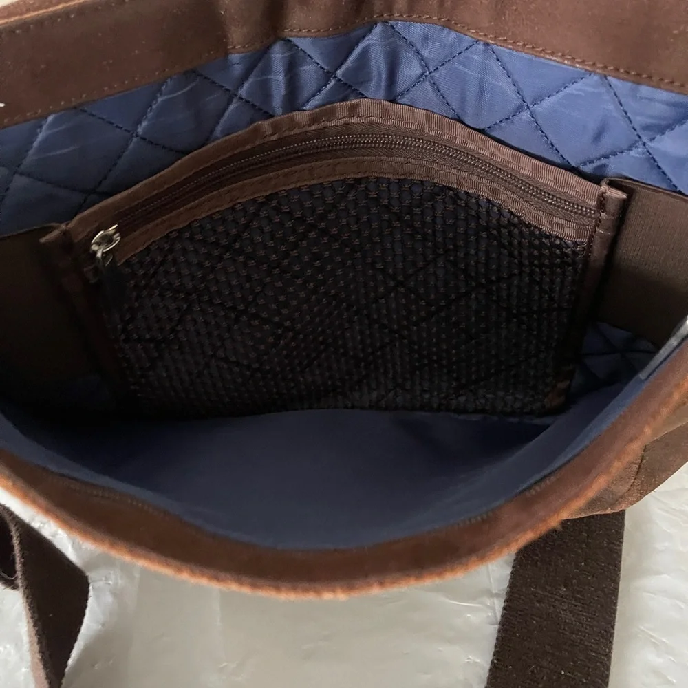 Leonhard Heyden Suede Brown Leather Messenger Bag